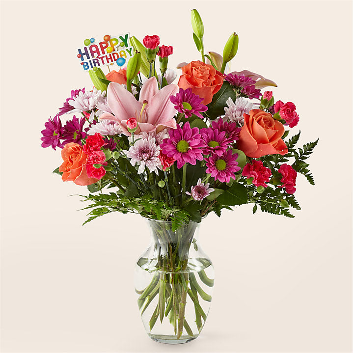 product image for Light of My Life Bouquet & Happy Birthday Topper